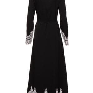 Back Open Lace Abaya in Black Forest